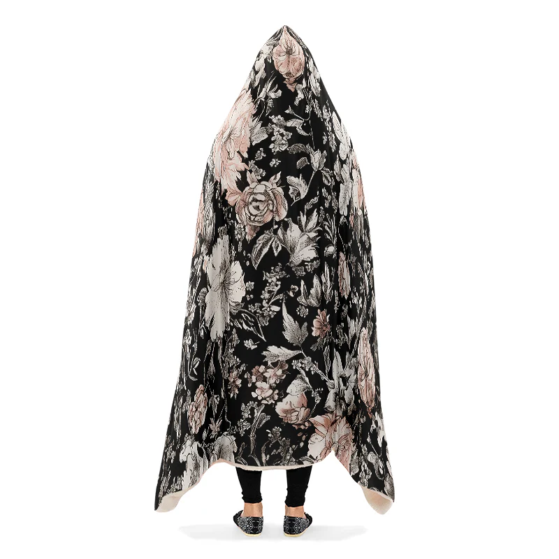 Vintage Peonies Hooded Blanket - Image 3