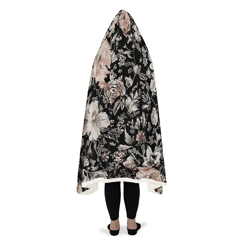 Vintage Peonies Hooded Blanket - Image 8