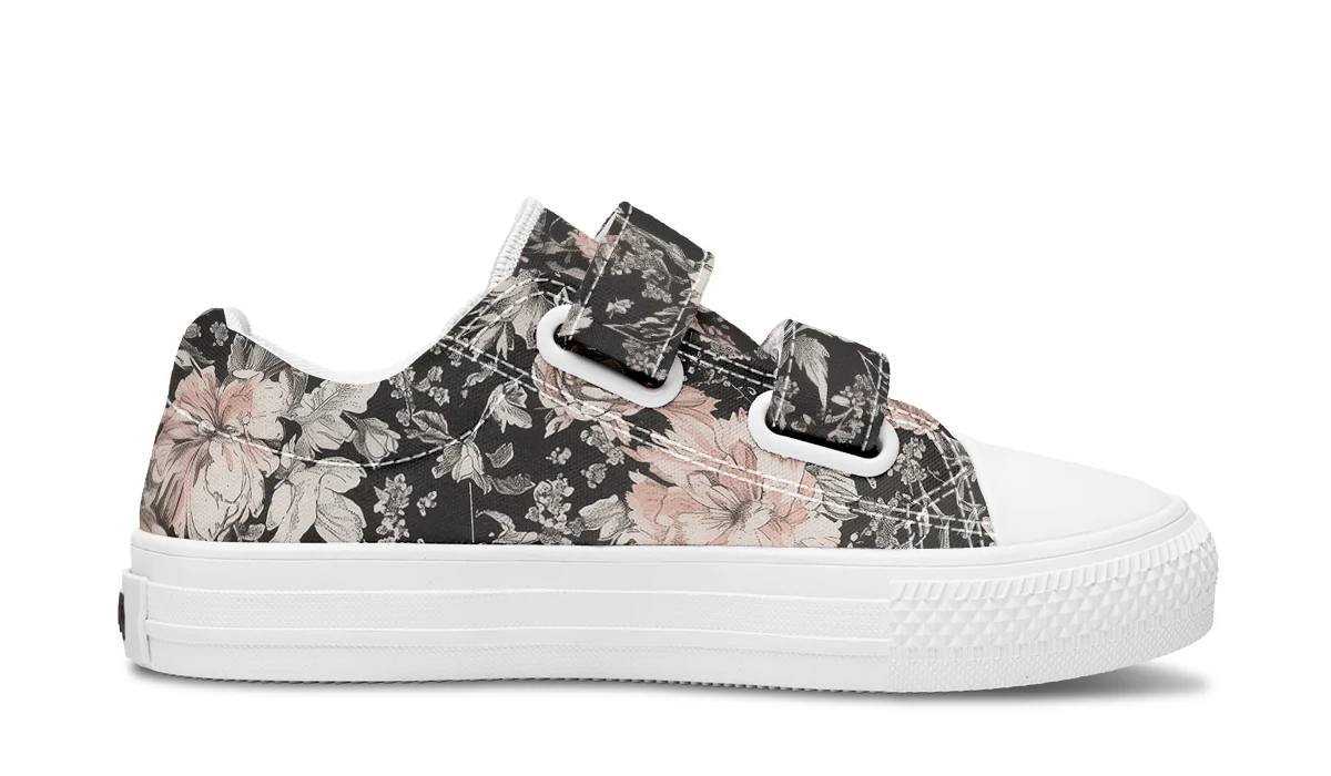 Vintage Peonies Kids Low Tops - Image 11
