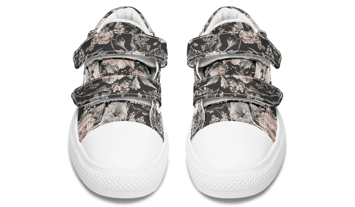 Vintage Peonies Kids Low Tops - Image 12