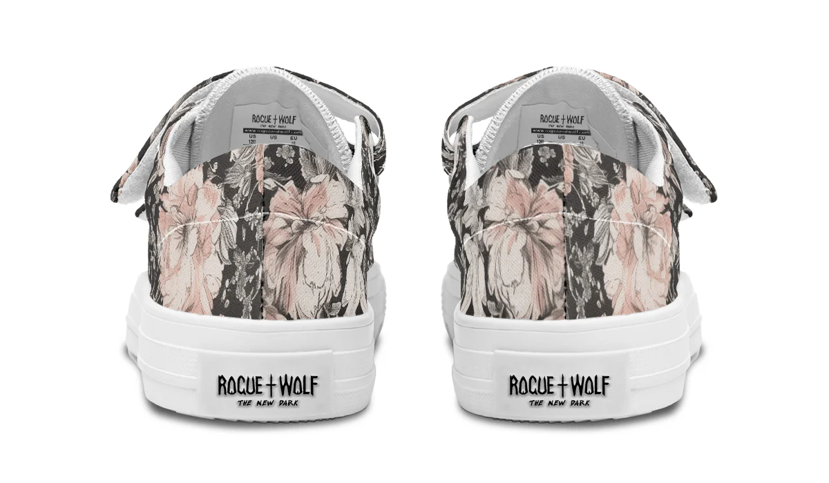 Vintage Peonies Kids Low Tops - Image 13
