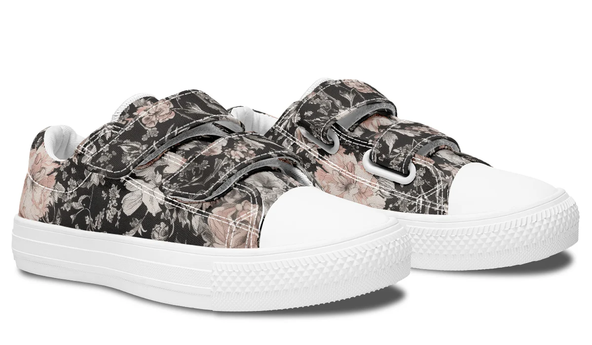 Vintage Peonies Kids Low Tops - Image 16