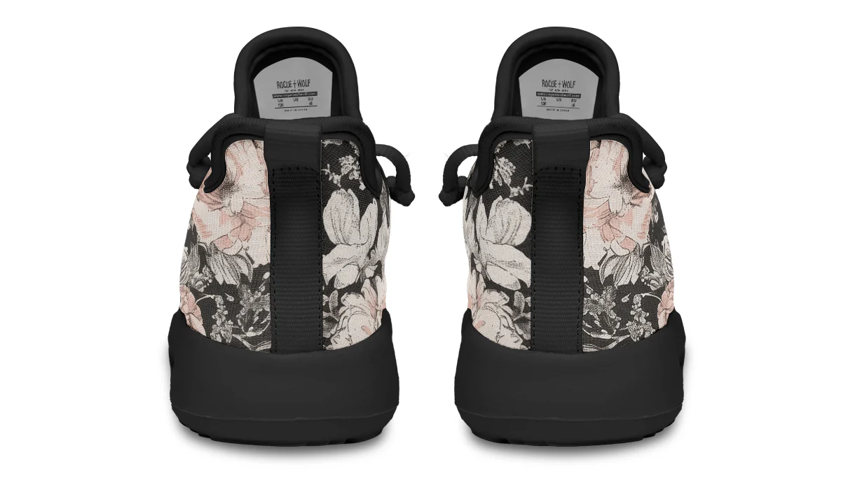 Vintage Peonies Kids Sneakers - Image 10