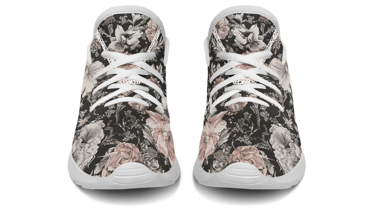 Vintage Peonies Kids Sneakers - Image 18