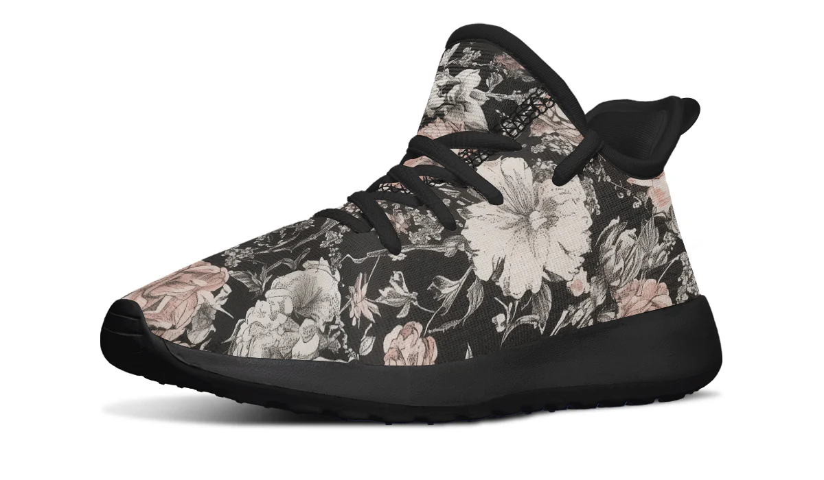 Vintage Peonies Kids Sneakers - Image 2