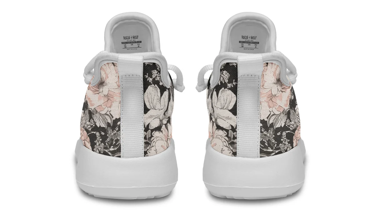 Vintage Peonies Kids Sneakers - Image 20