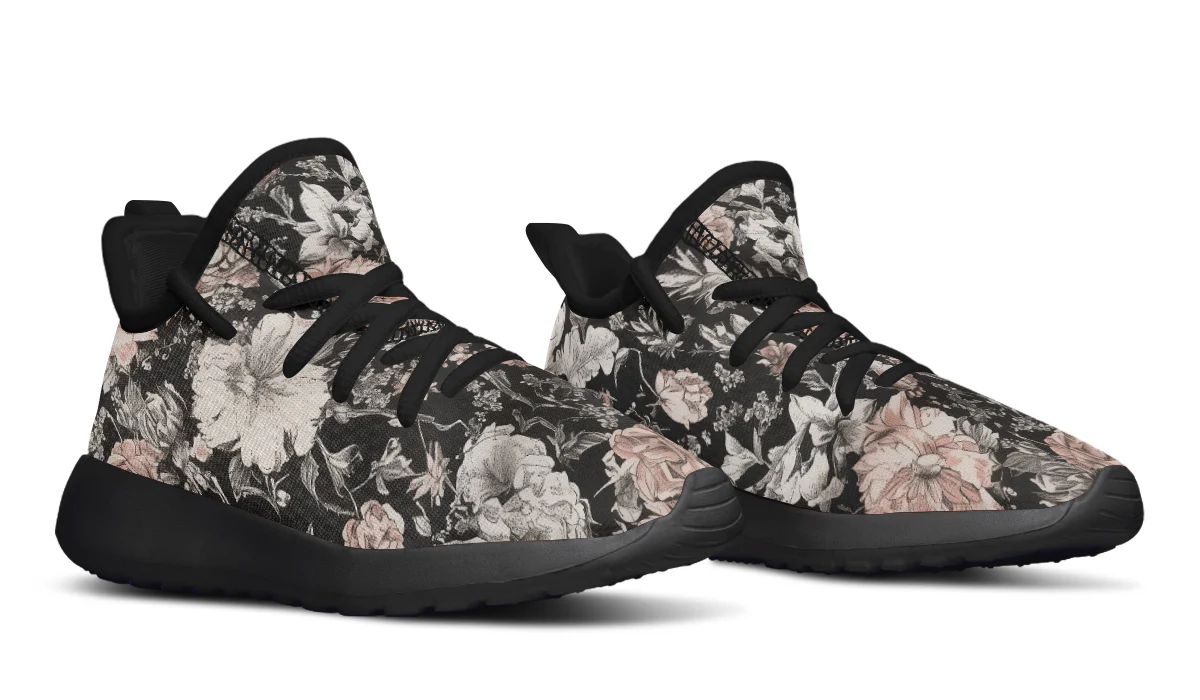 Vintage Peonies Kids Sneakers - Image 6