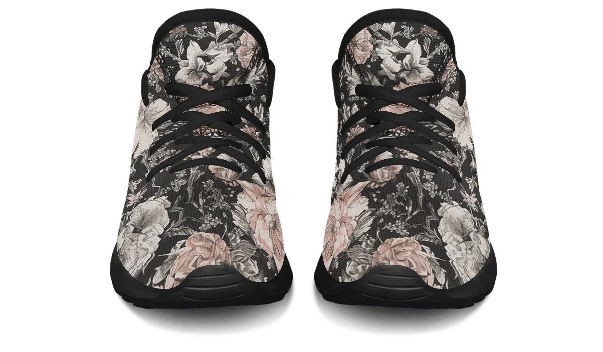 Vintage Peonies Kids Sneakers - Image 8