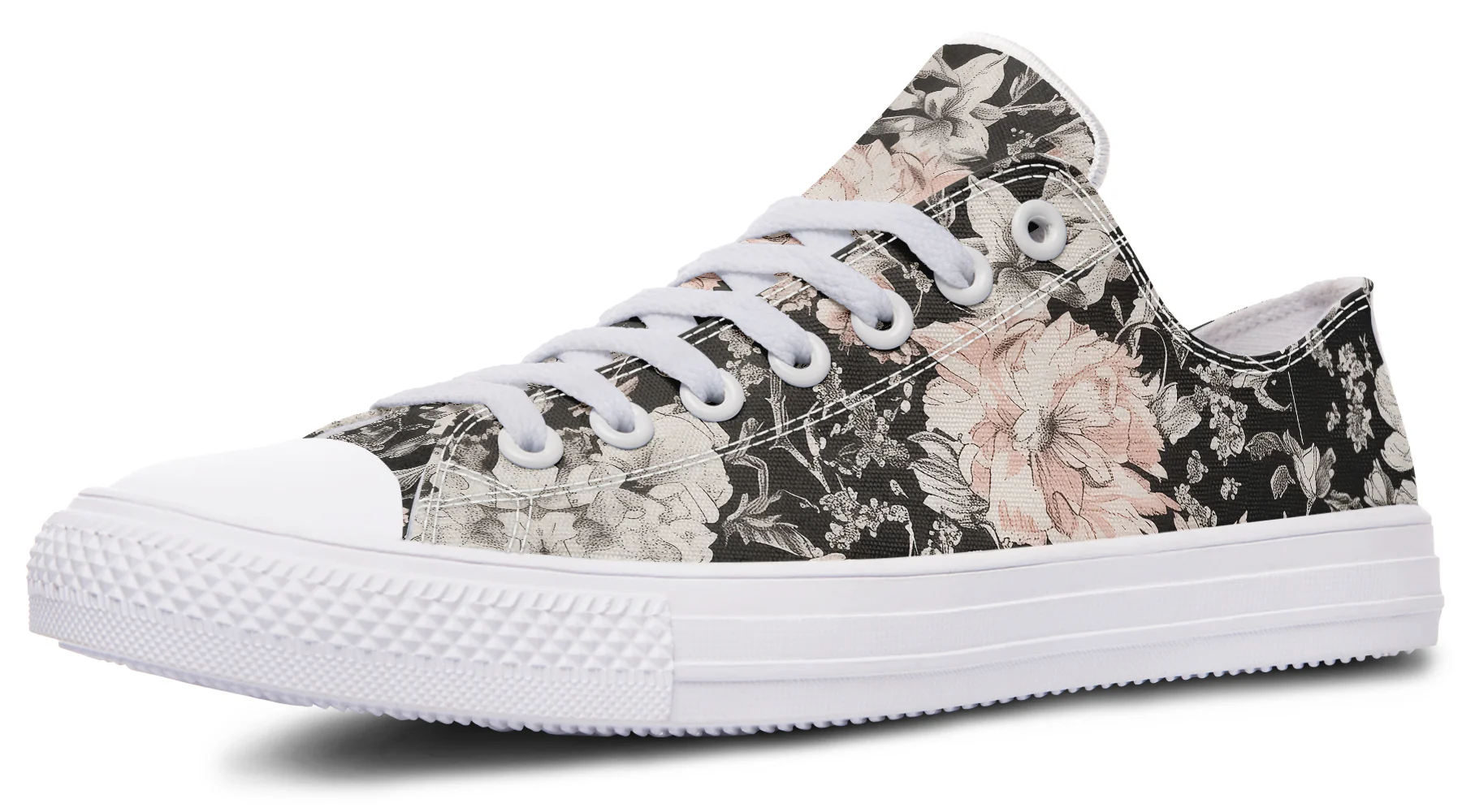 Vintage Peonies Low Tops - Image 11