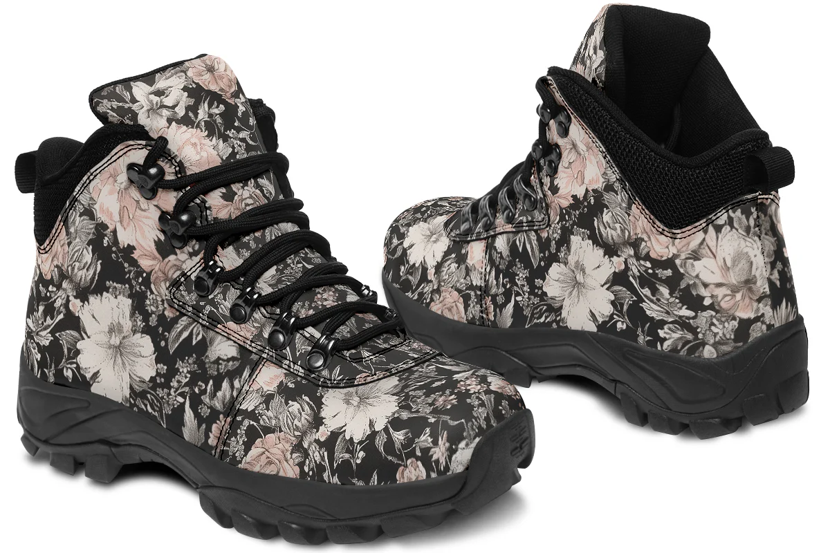 Vintage Peonies Outdoor Boots - Image 9