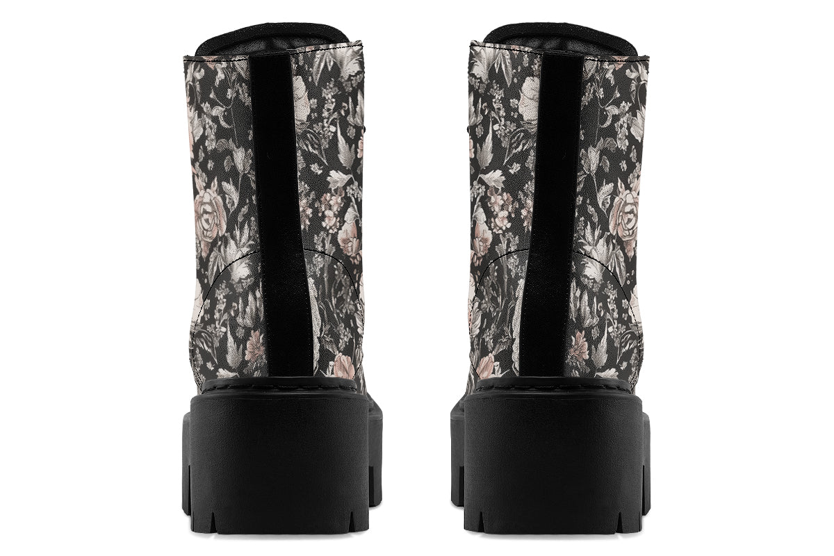 Vintage Peonies Platform Boots - Image 6