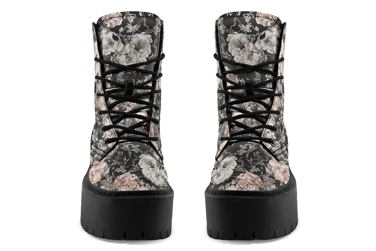 Vintage Peonies Platform Boots - Image 7