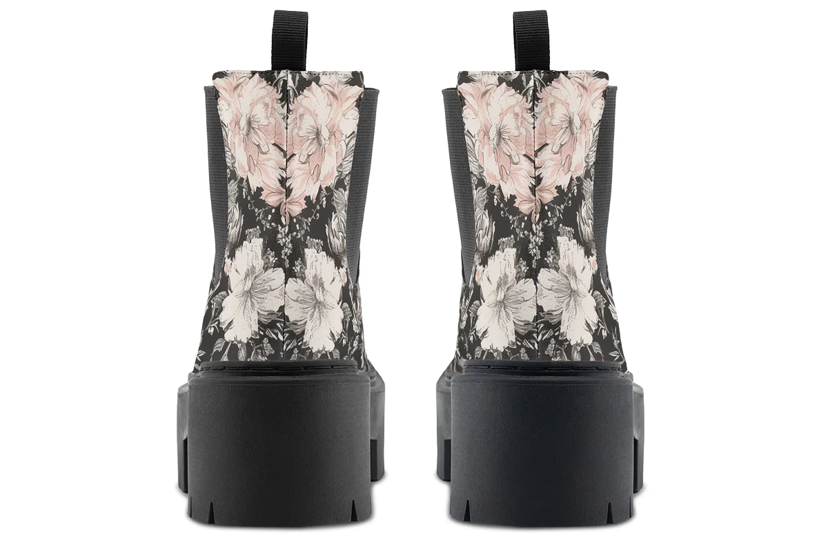 Vintage Peonies Platform Chelsea Boots - Image 6