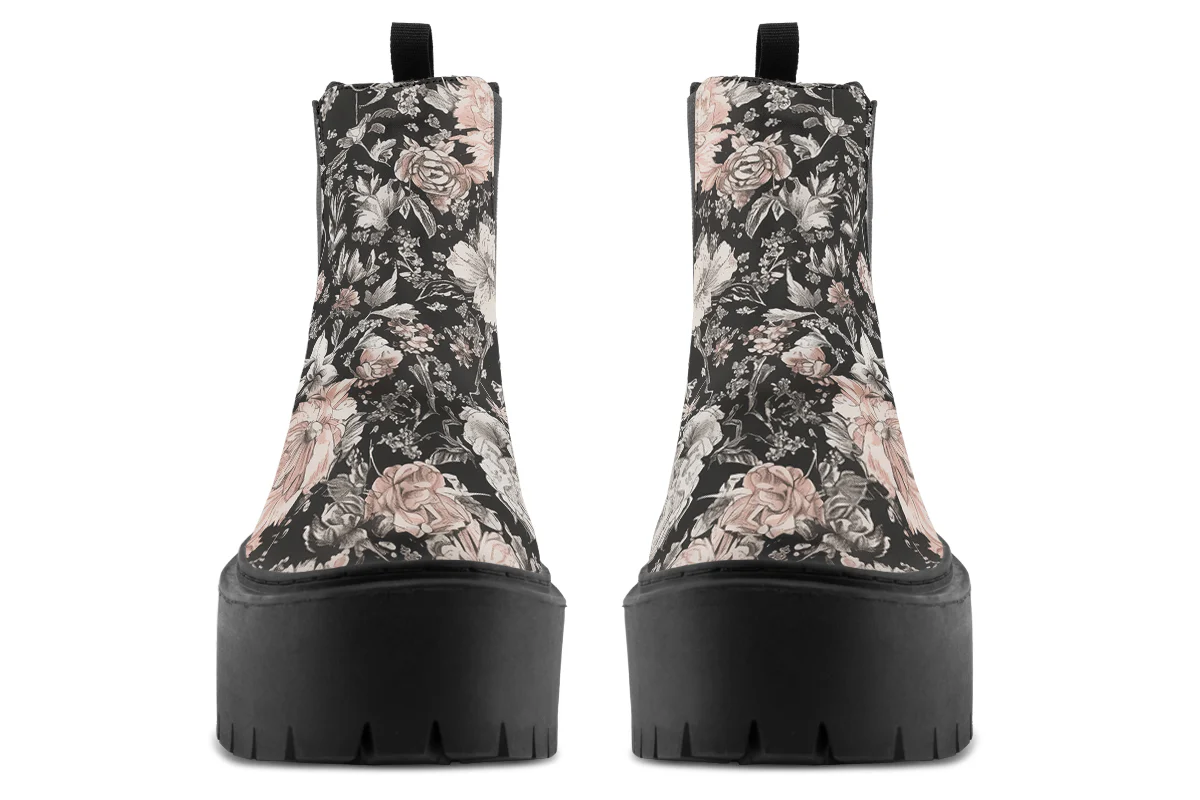 Vintage Peonies Platform Chelsea Boots - Image 7