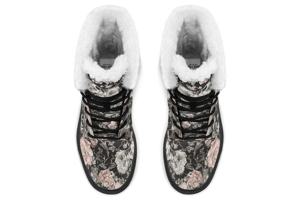 Vintage Peonies Platform Winter Boots - Image 8