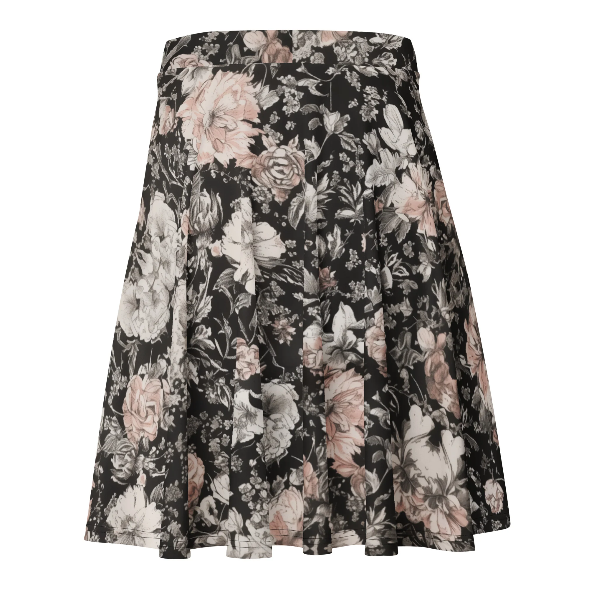 Vintage Peonies Skater Skirt - Image 4