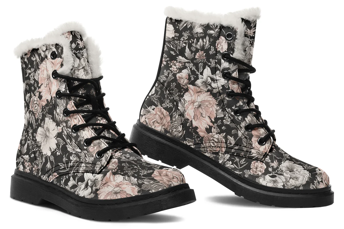 Vintage Peonies Winter Boots - Image 5