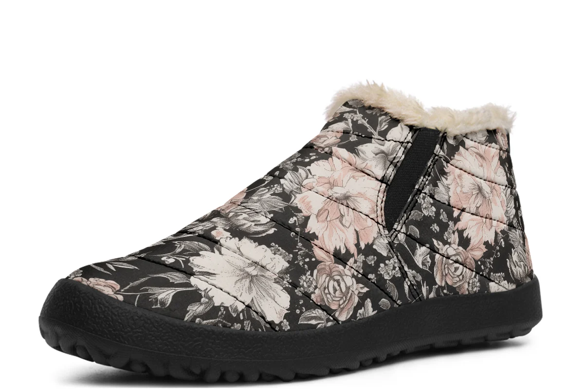 Vintage Peonies Winter Sneakers - Image 2