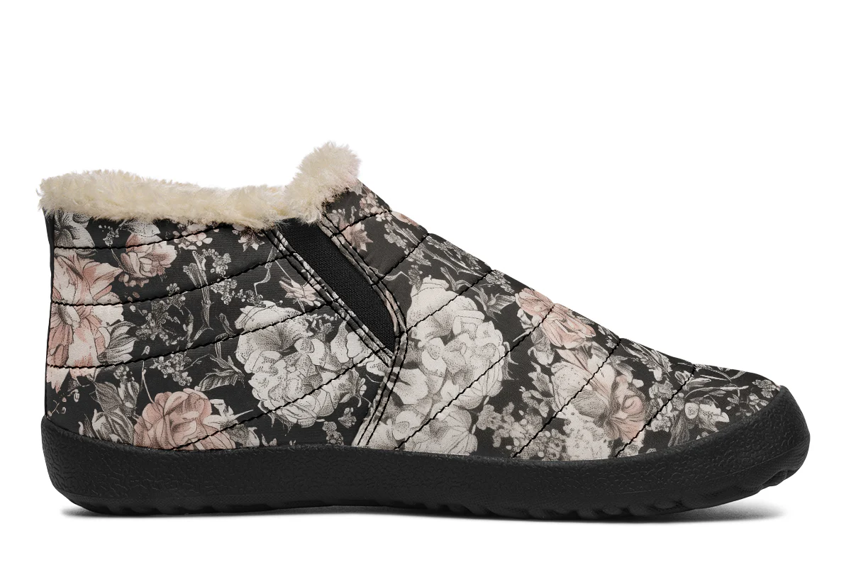 Vintage Peonies Winter Sneakers - Image 3