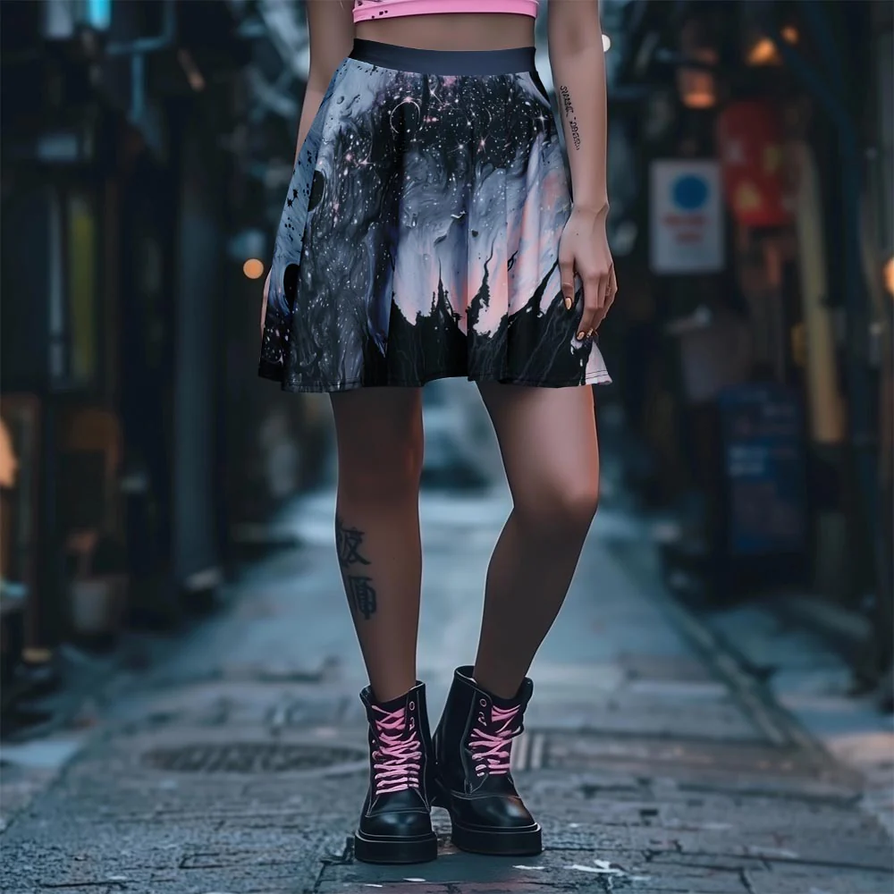 Weeping Sky Skater Skirt