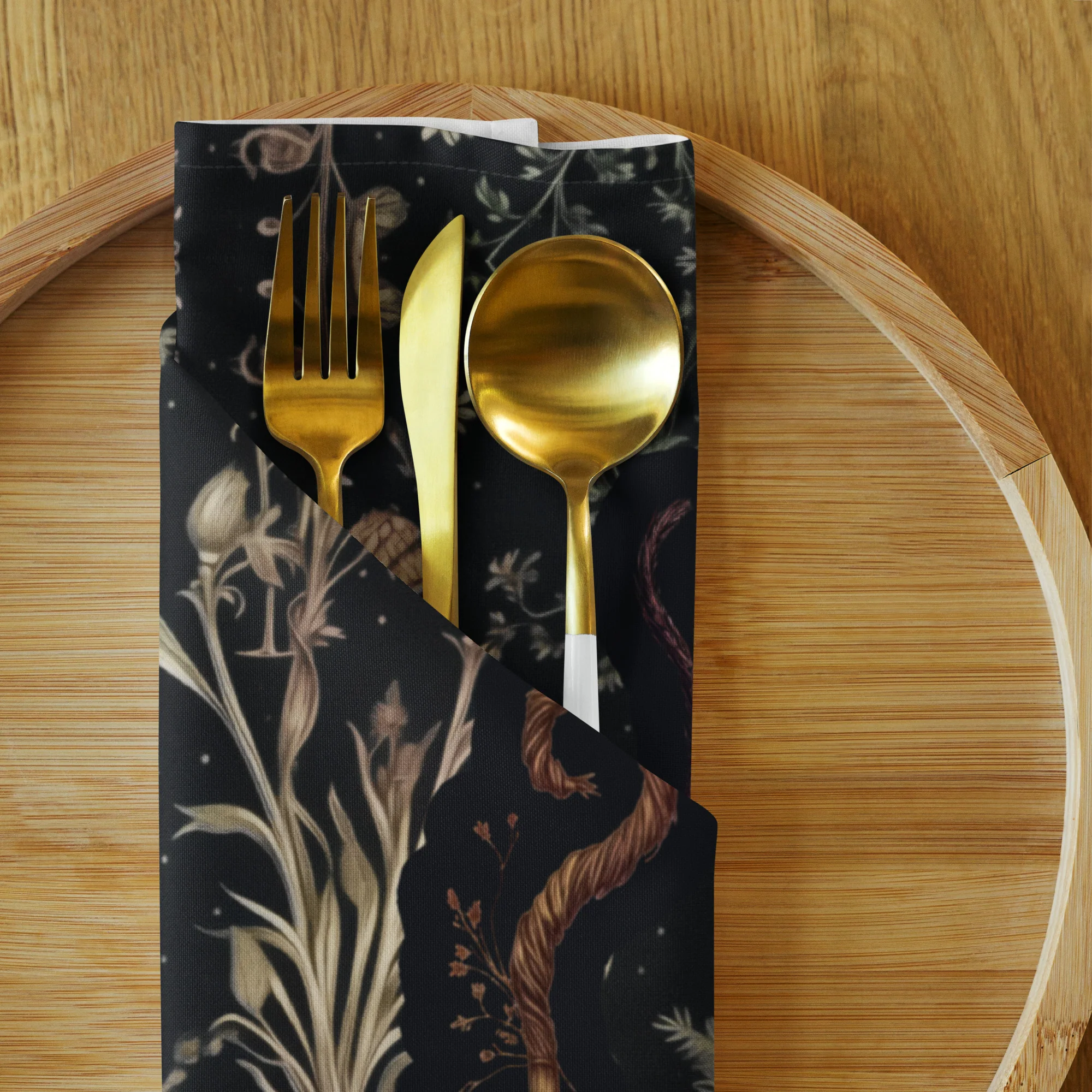 Witches' Broomsticks Cloth Napkin Set - Image 3