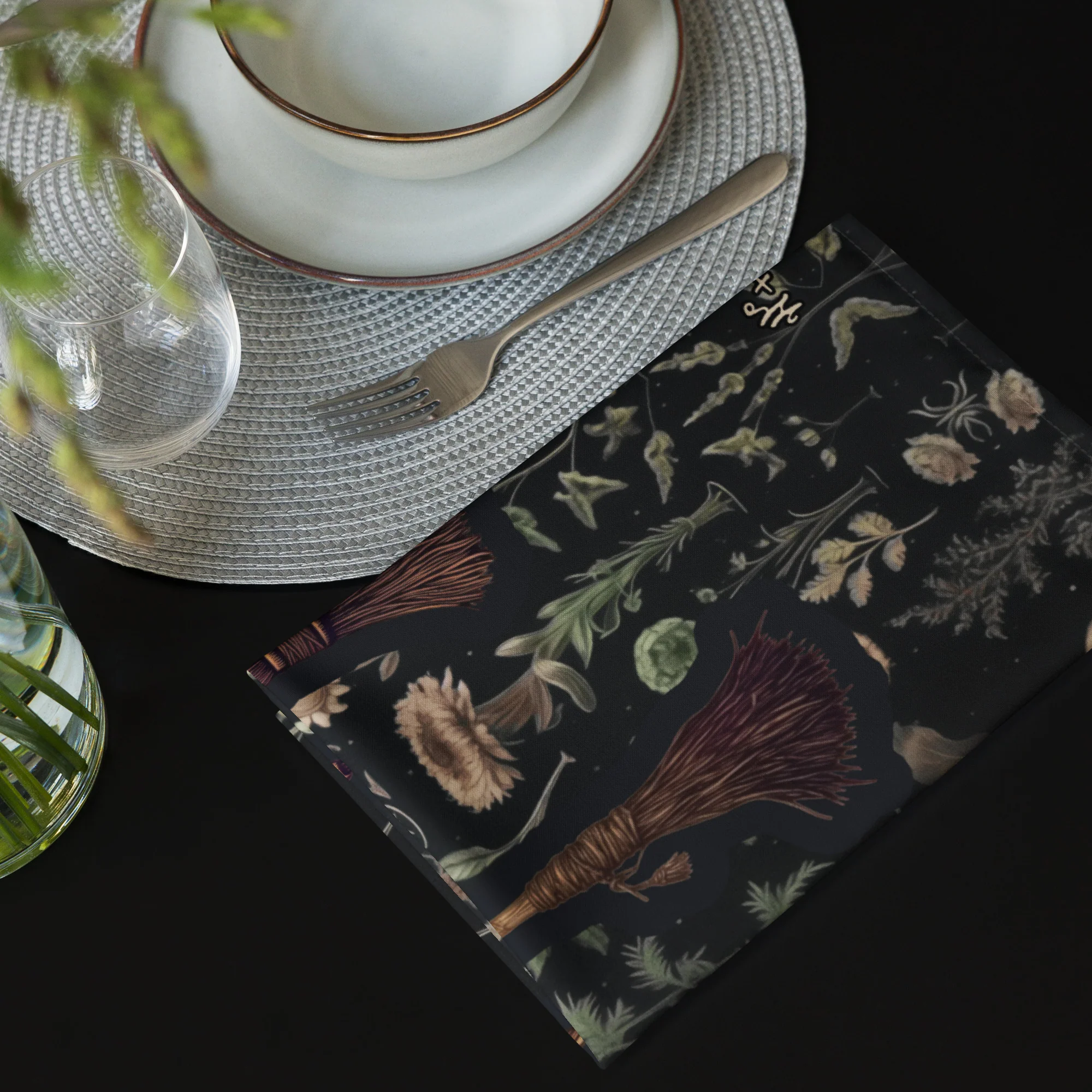 Witches' Broomsticks Cloth Napkin Set - Image 5