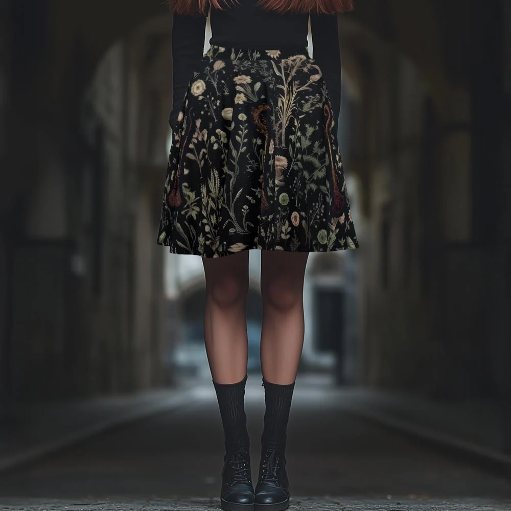 Witches' Broomsticks Skater Skirt