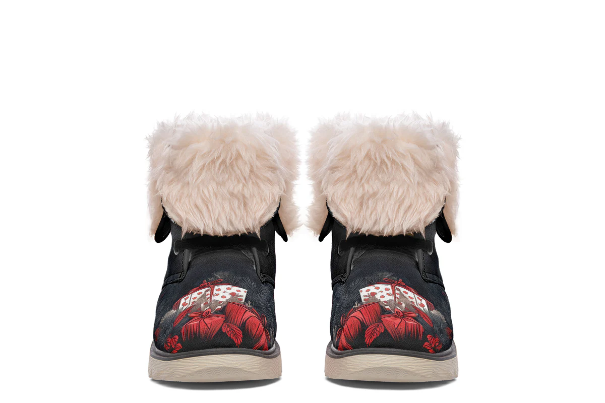 Yule Antlers Fold Over Winter Boots - Image 12
