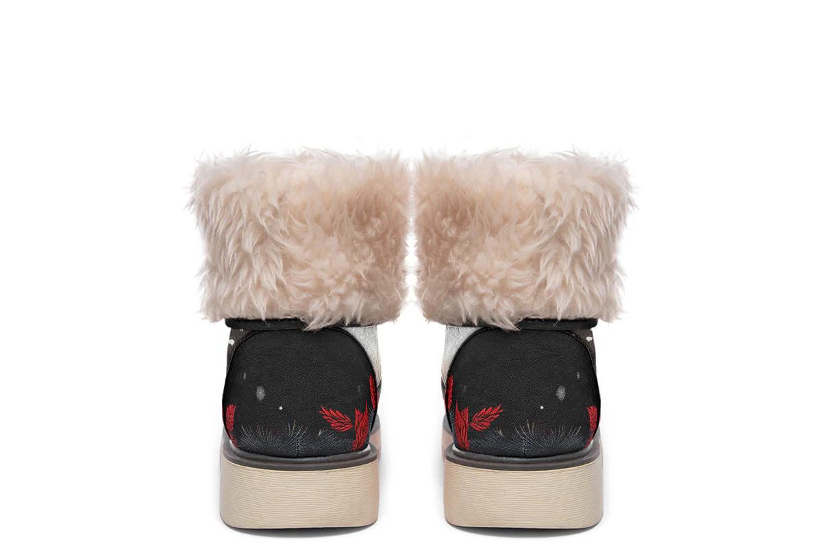 Yule Antlers Fold Over Winter Boots - Image 13