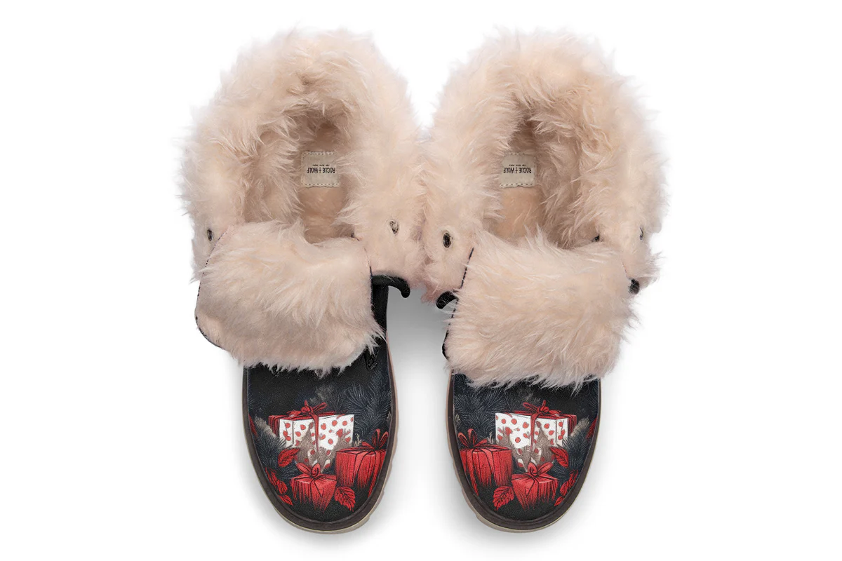 Yule Antlers Fold Over Winter Boots - Image 14