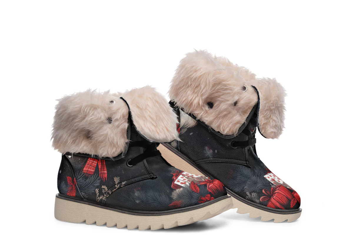 Yule Antlers Fold Over Winter Boots - Image 15