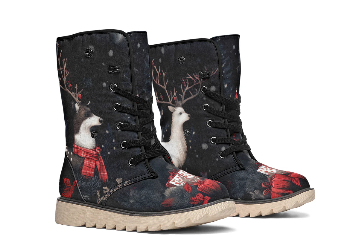 Yule Antlers Fold Over Winter Boots - Image 8